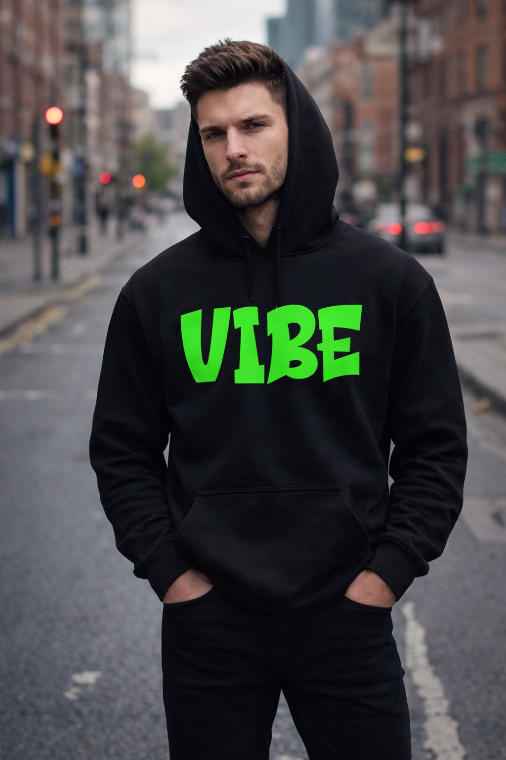 Urbane Fabulous VIBE Men Black Hoodie