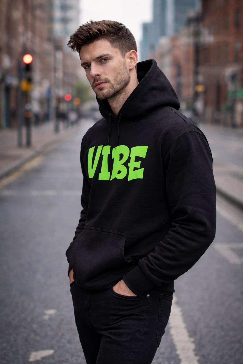 Urbane Fabulous VIBE Men Black Hoodie