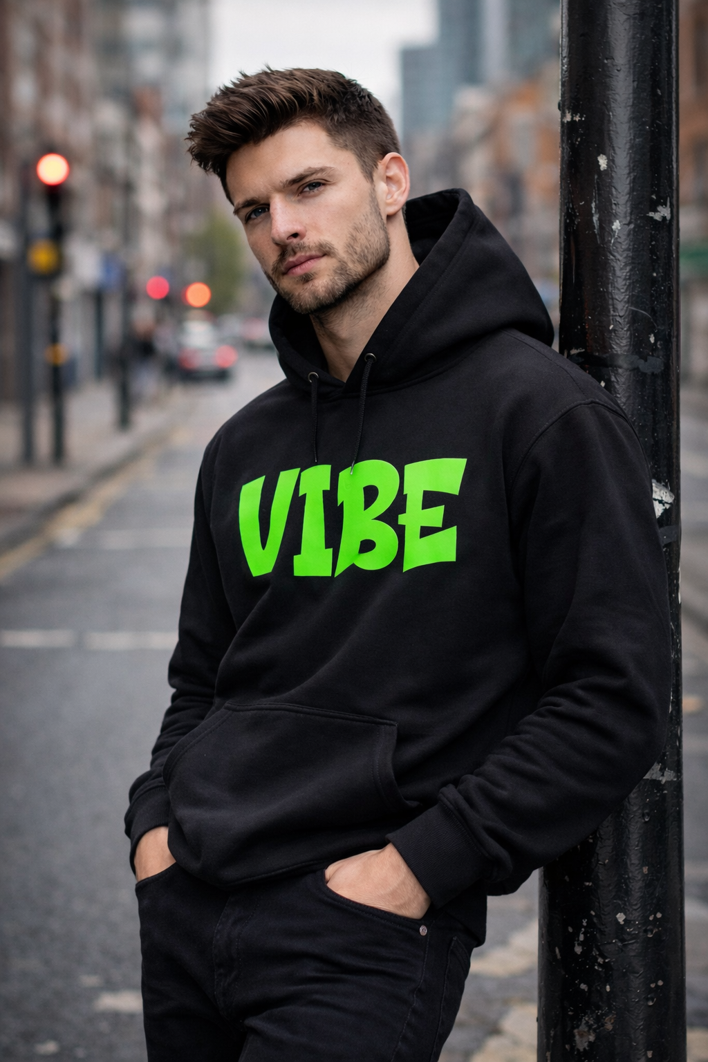 Urbane Fabulous VIBE Men Black Hoodie