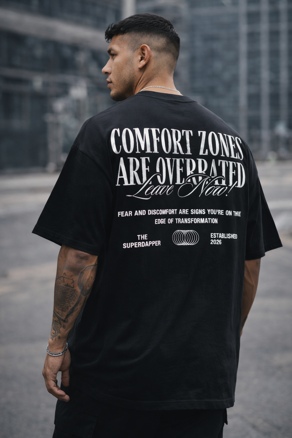 Comfort Zone– Oversized Black T-Shirt