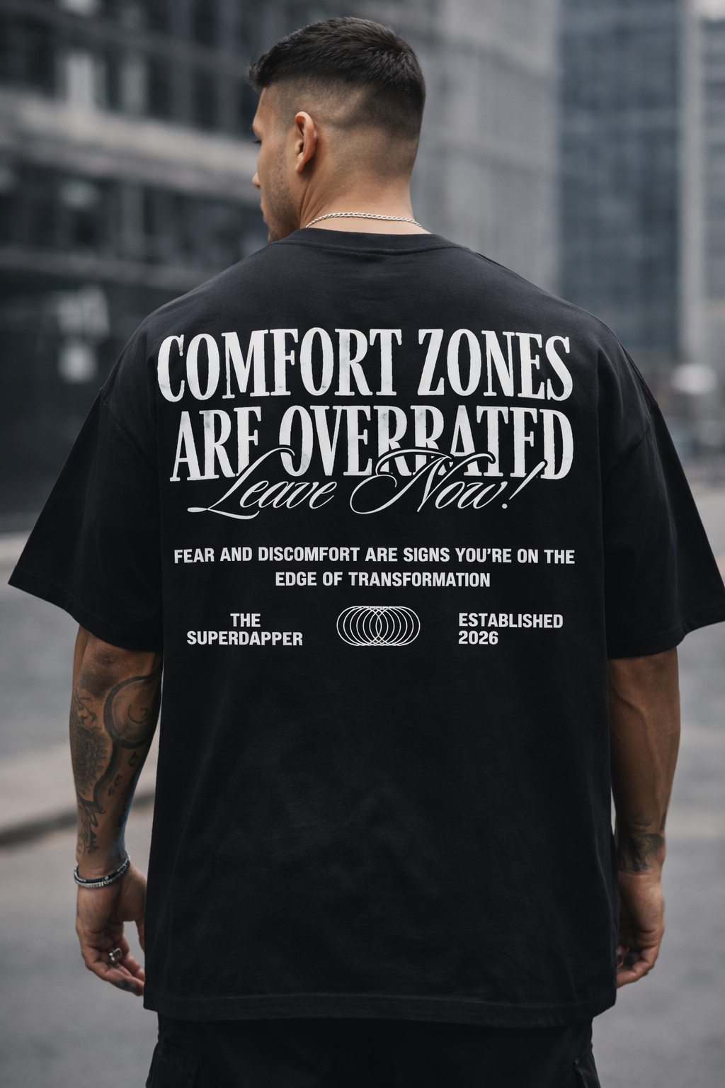 Comfort Zone– Oversized Black T-Shirt