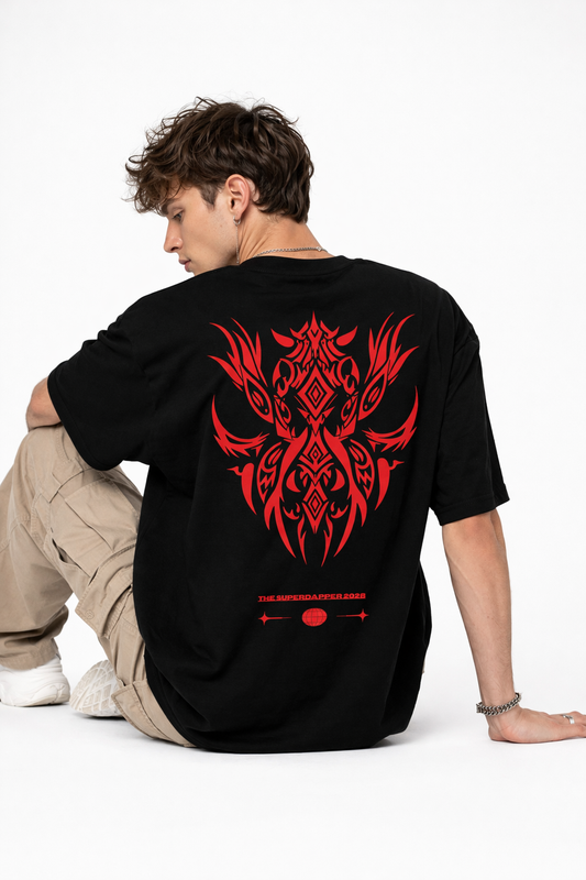 Tribal – Oversized Black T-Shirt