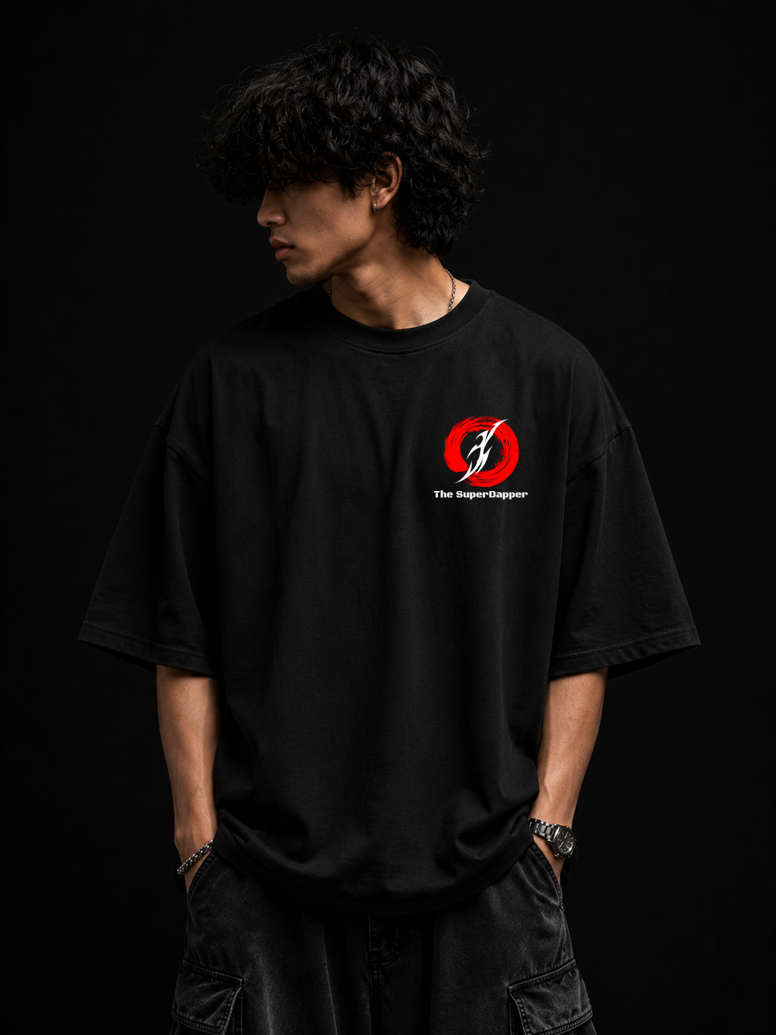 CRIMSON VOID – Oversized Black T-Shirt