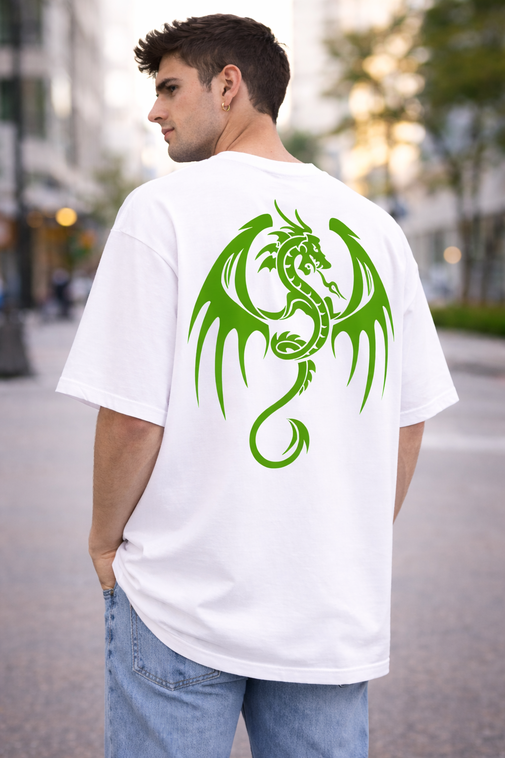 Dragon Oversized White T-Shirt
