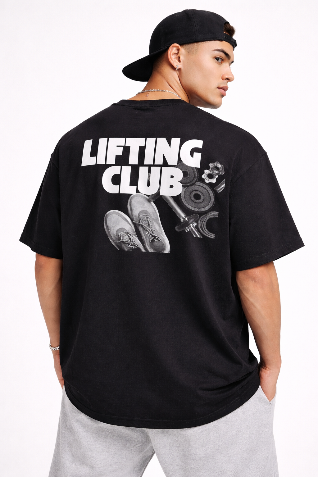 Lifting Club – Oversized Black T-Shirt