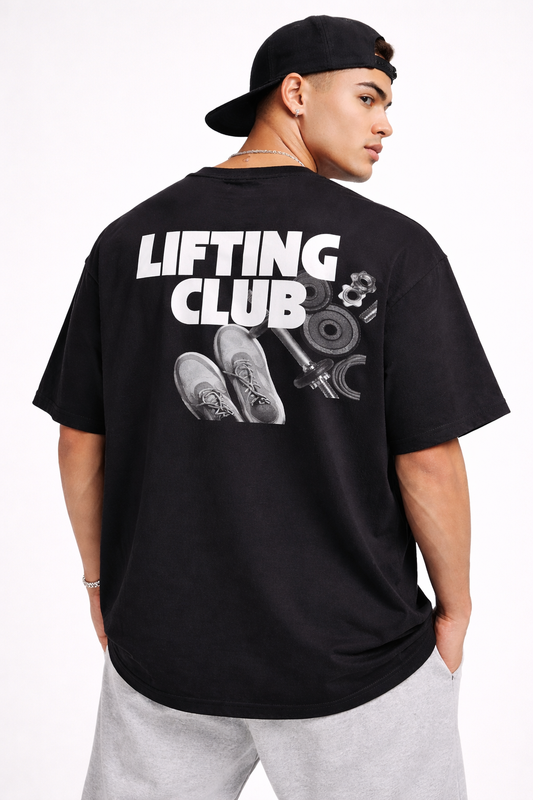 Lifting Club – Oversized Black T-Shirt