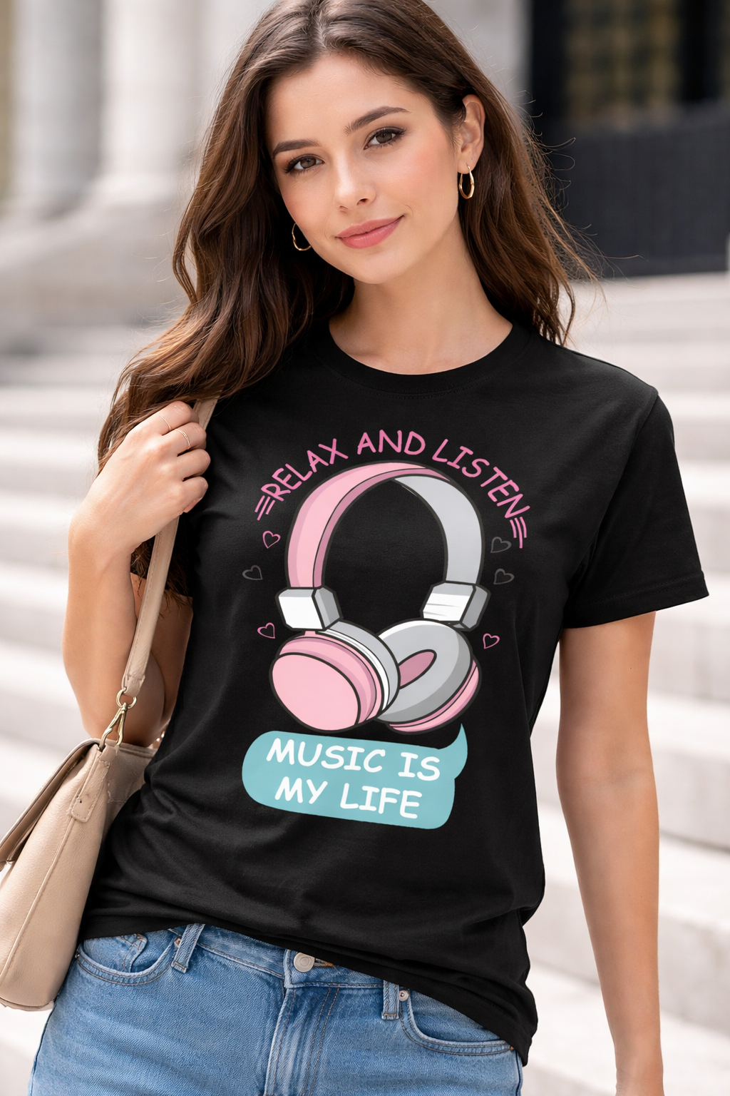 Relax & Listen Black T-shirt
