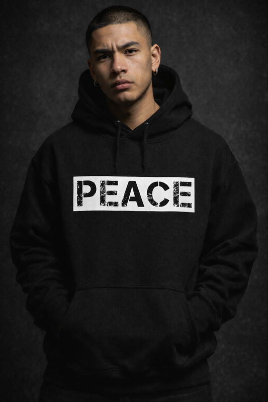 Urbane Fabulous Black PEACE Hoodie