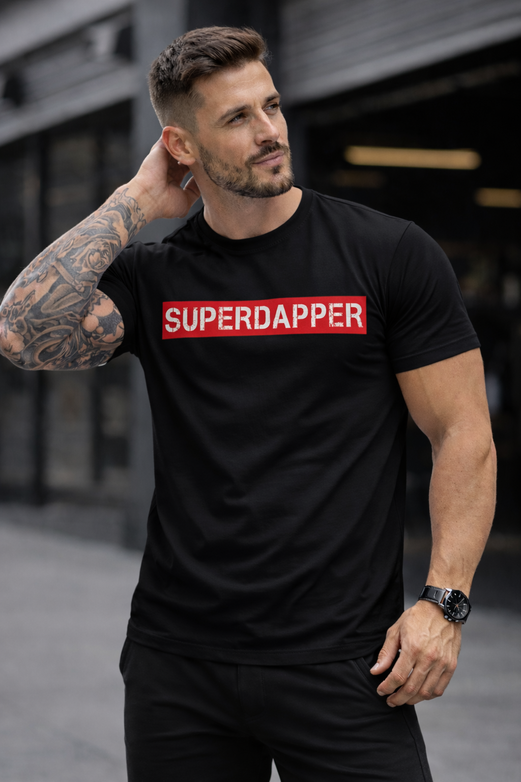 Black T-shirt with SUPERDAPPER Print