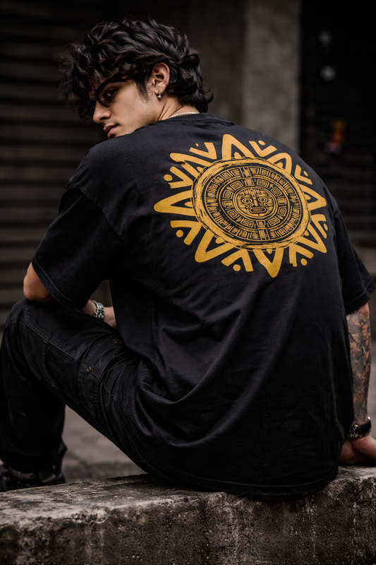 Sun Sigil – Oversized Black T-Shirt