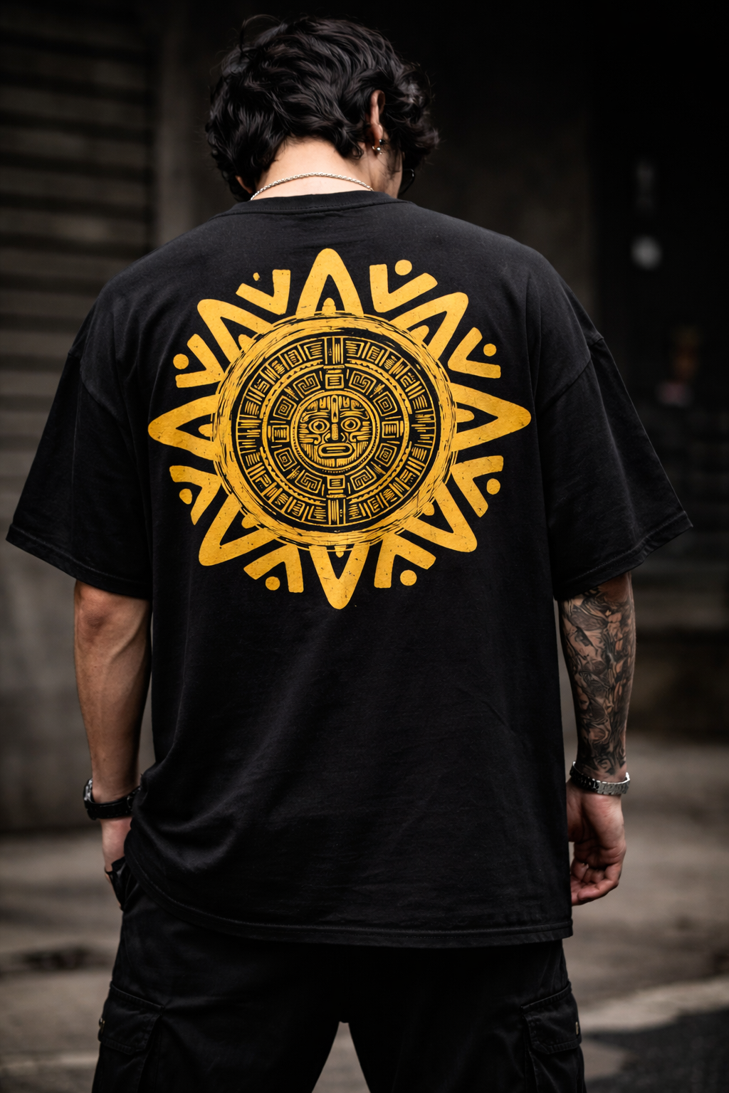 Sun Sigil – Oversized Black T-Shirt
