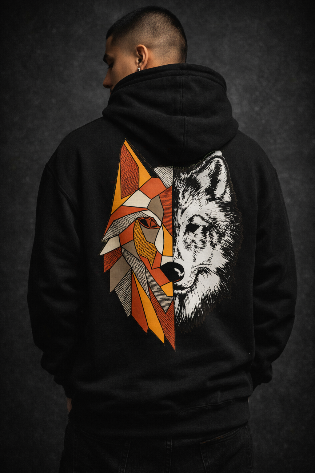 Urbane Fabulous Black WOLF Hoodie