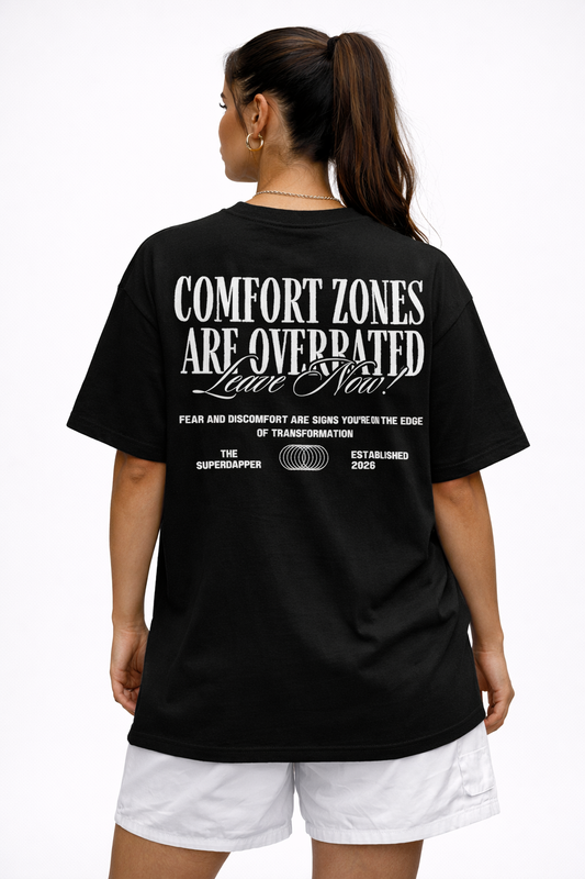 Comfort Zone– Oversized Black T-Shirt