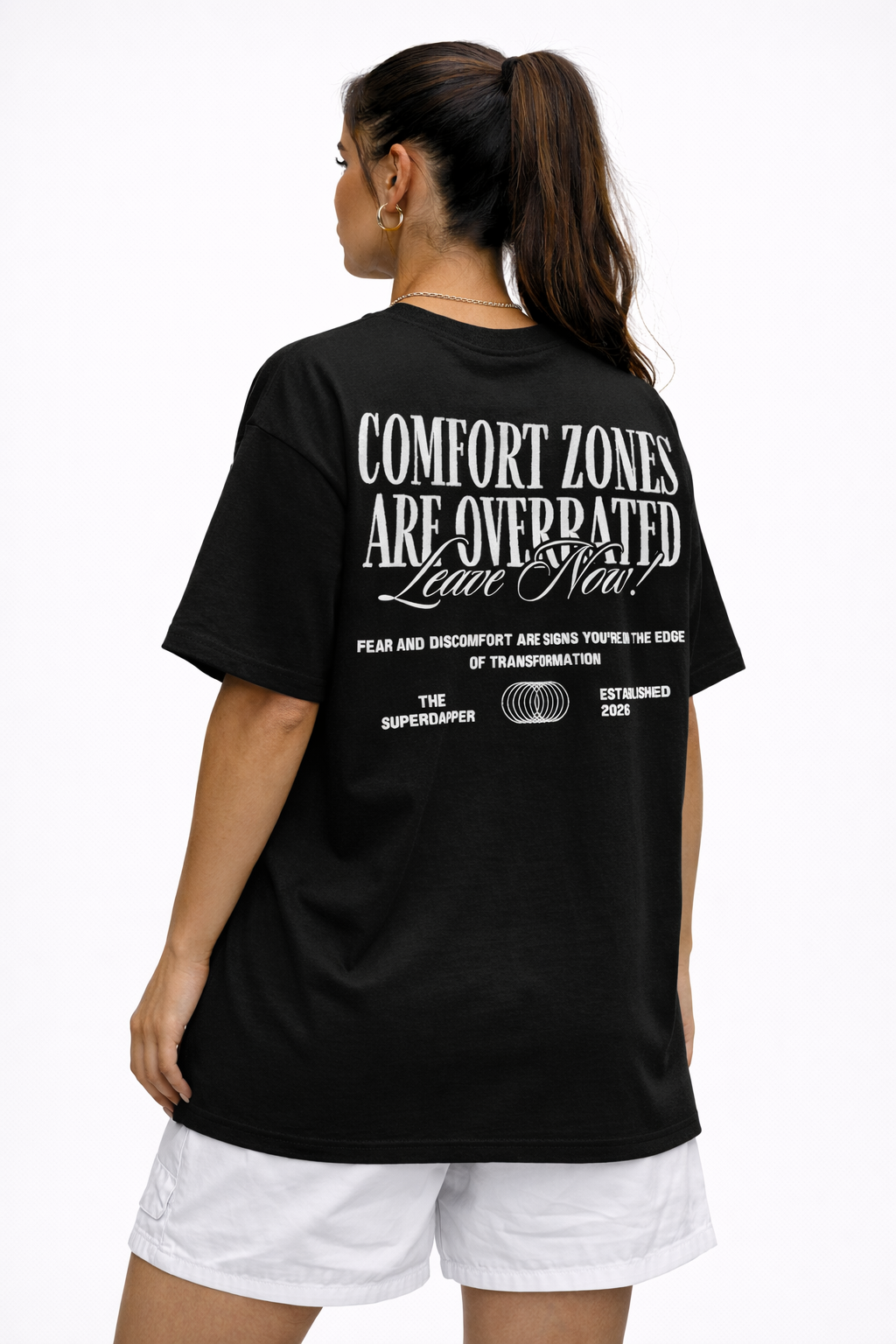 Comfort Zone– Oversized Black T-Shirt