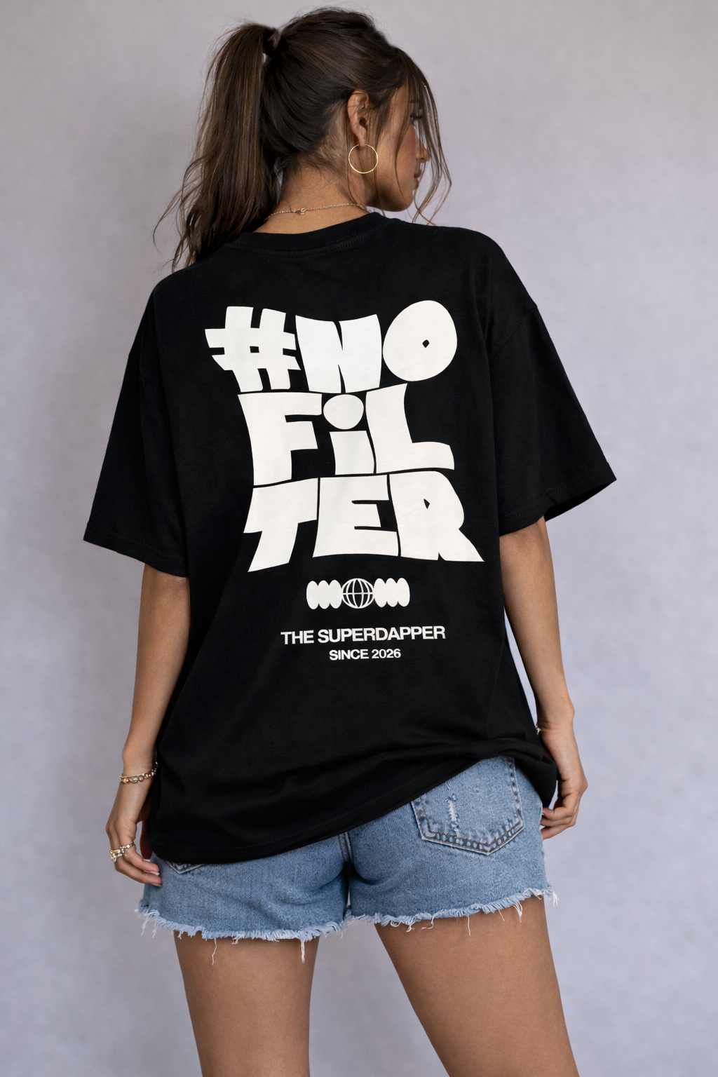 No Filter – Oversized Black T-Shirt