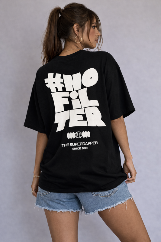 No Filter – Oversized Black T-Shirt