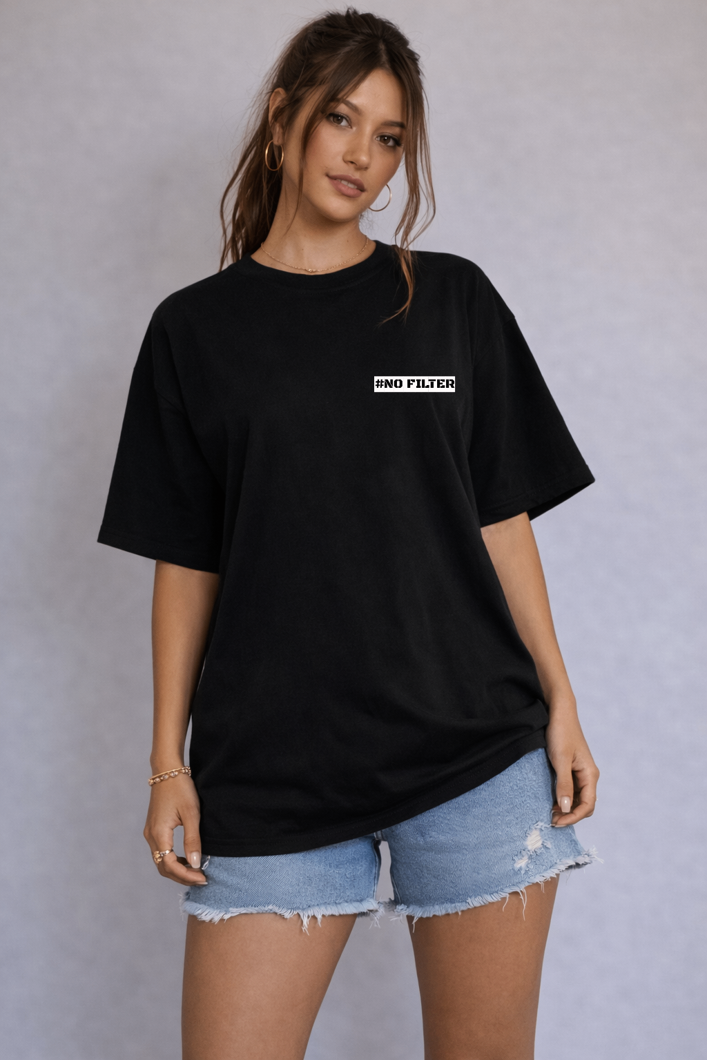 No Filter – Oversized Black T-Shirt