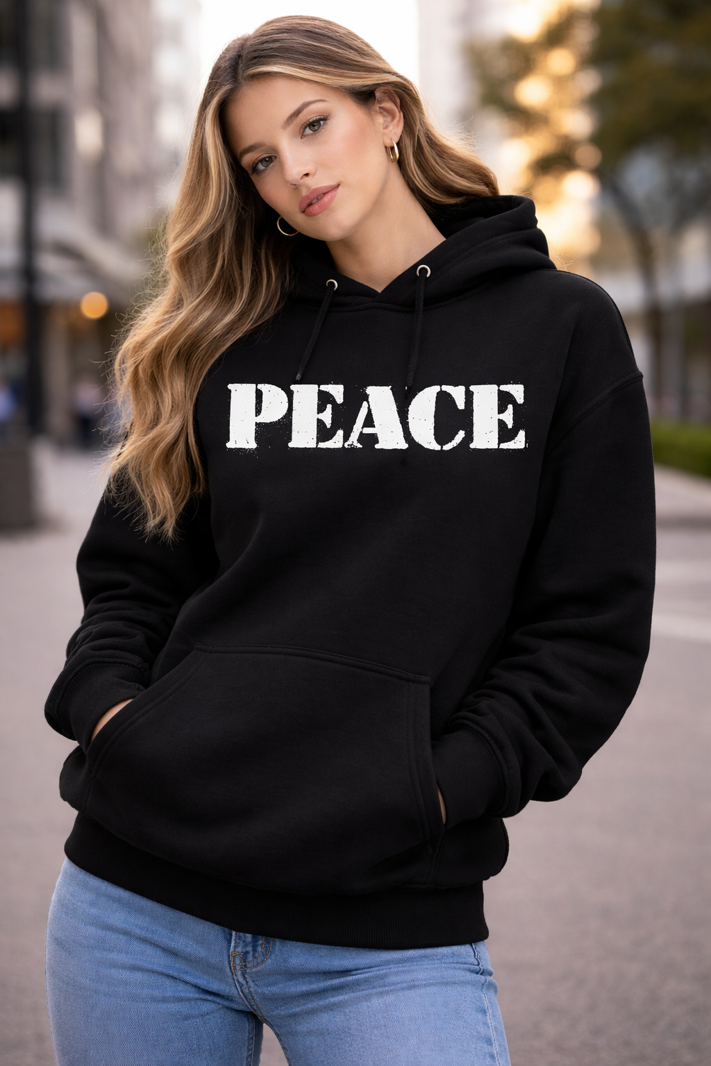 Urbane Fabulous Peace Black Hoodie