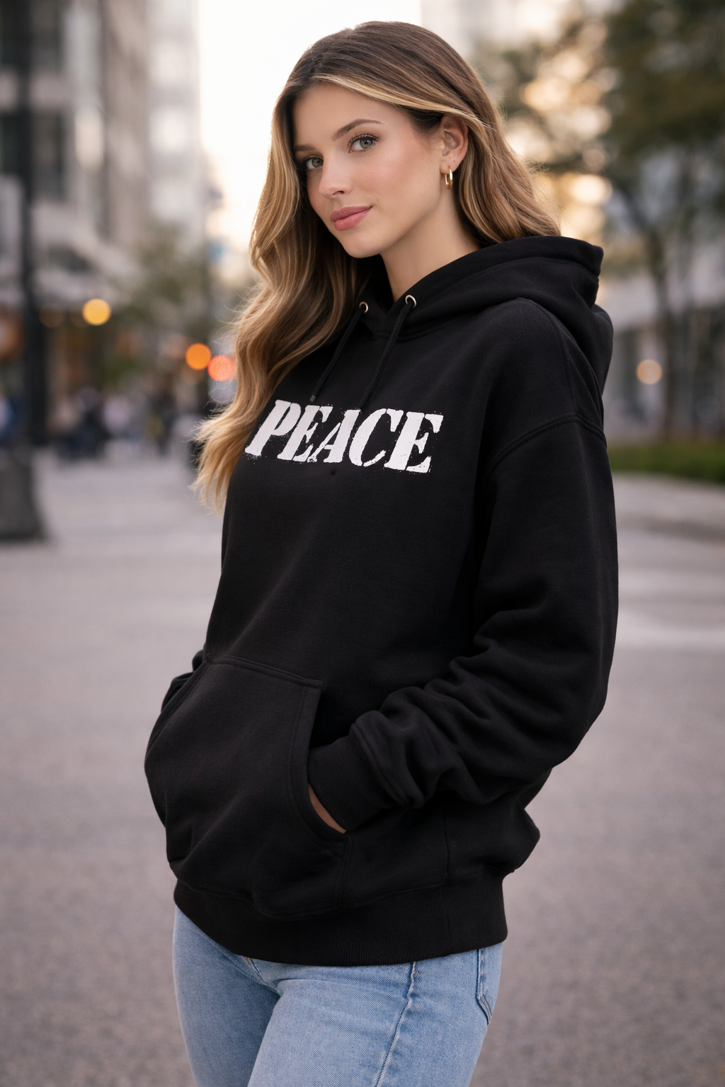 Urbane Fabulous Peace Black Hoodie