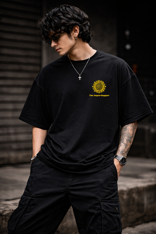 Sun Sigil – Oversized Black T-Shirt