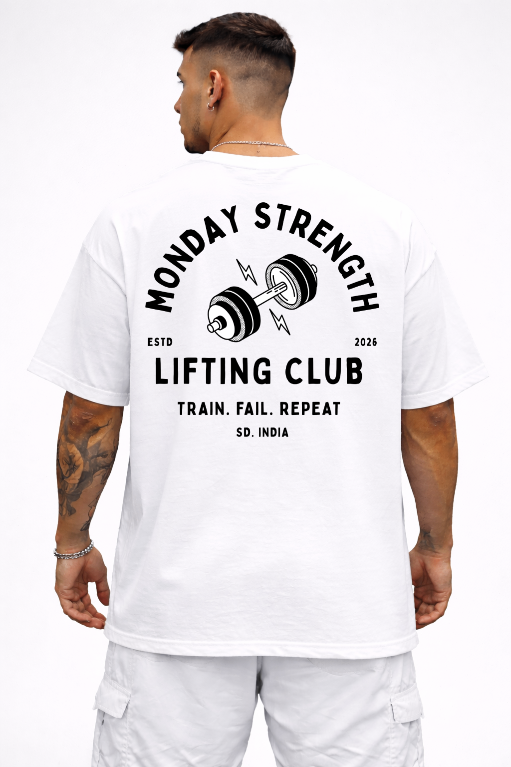 Monday Strength – Oversized White T-Shirt